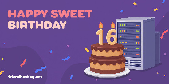 Friendhosting отмечает 16-летие: скидки на хостинг и VDS до 60%