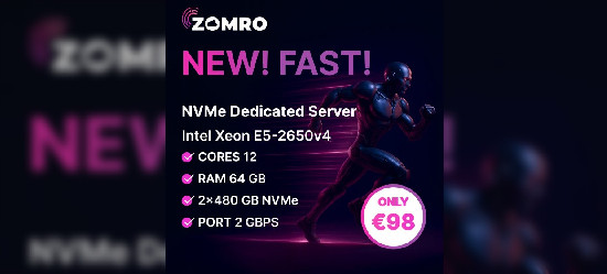 Zomro представил новую конфигурацию выделенных серверов с NVMe-дисками